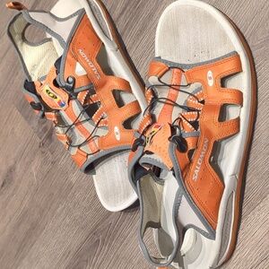 Men's Salomon Tech Revo Sport Sandals in Orange & Gray - Size 13